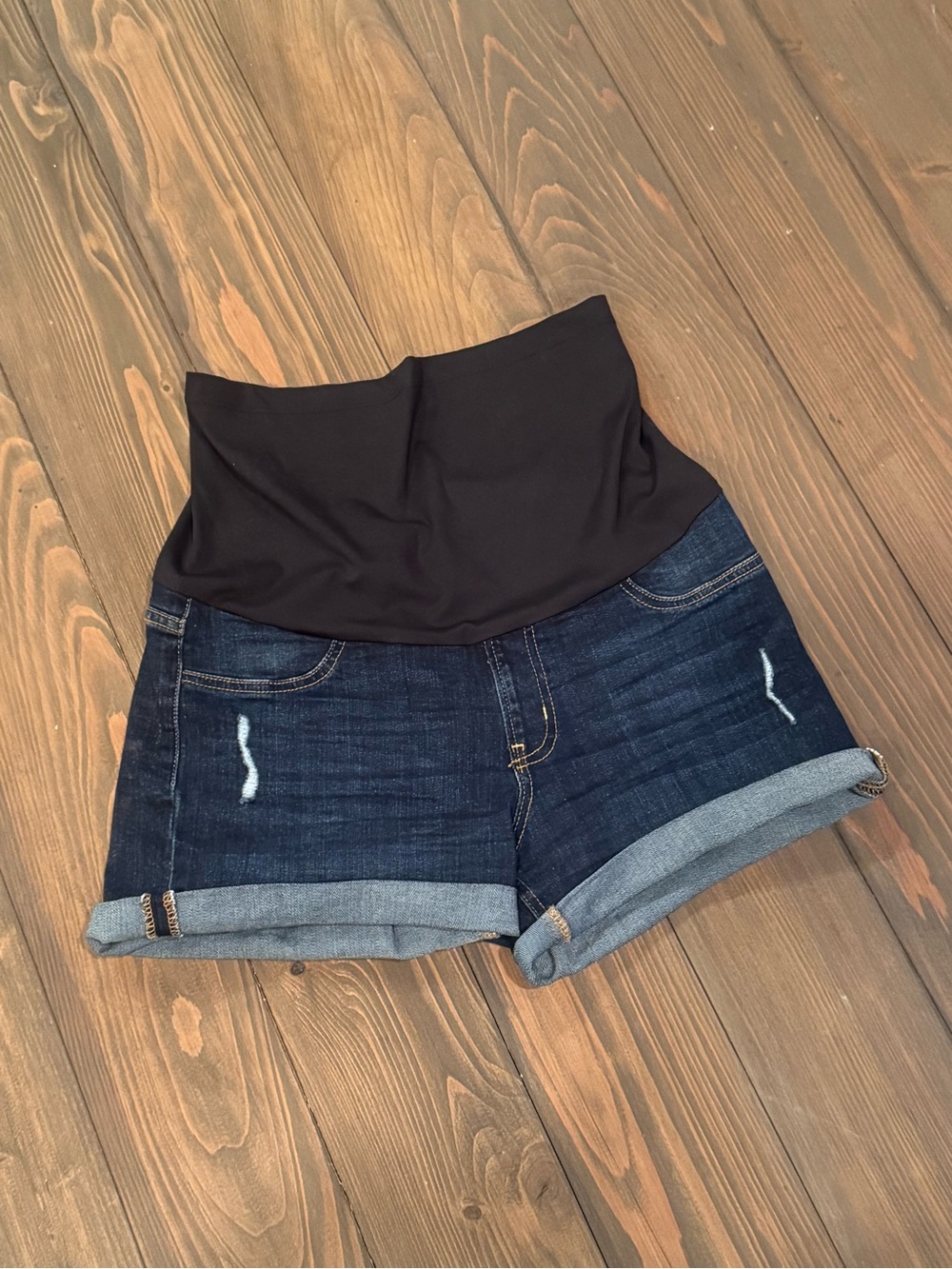 Just Black Maternity Blue Jean Denim Shorts 28 EUC